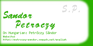 sandor petroczy business card